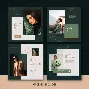 Conjunto de plantilla de banner cuadrado de moda con onda abstracta psd premium _ Archivo PSD Gratis.webp