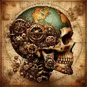 Steam Punk Skulls and Globes AI Art Generated Wall Décor Digital Download - Etsy.webp